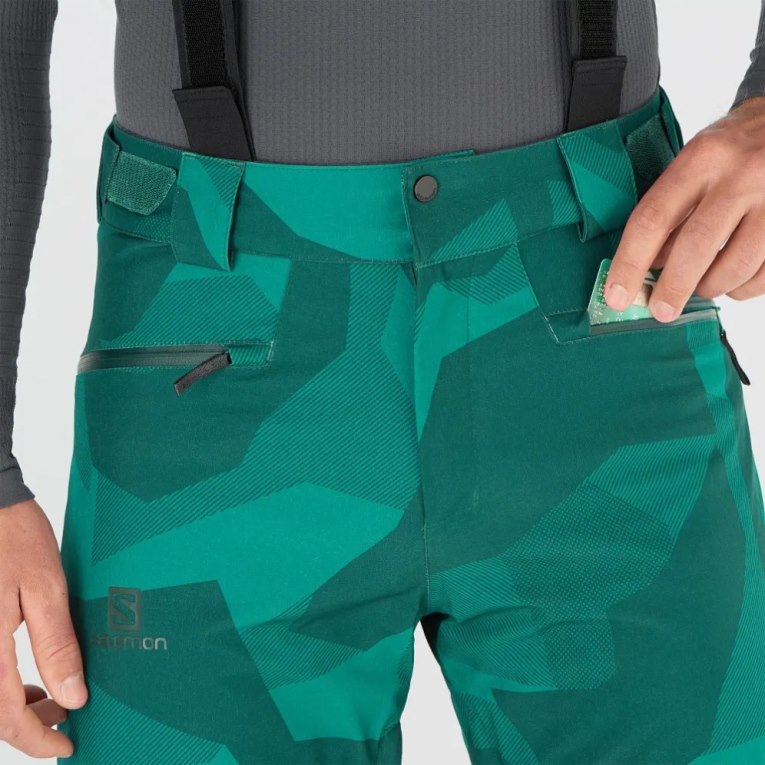 Salomon Edge Men's Ski Pants Green | CA 4X79